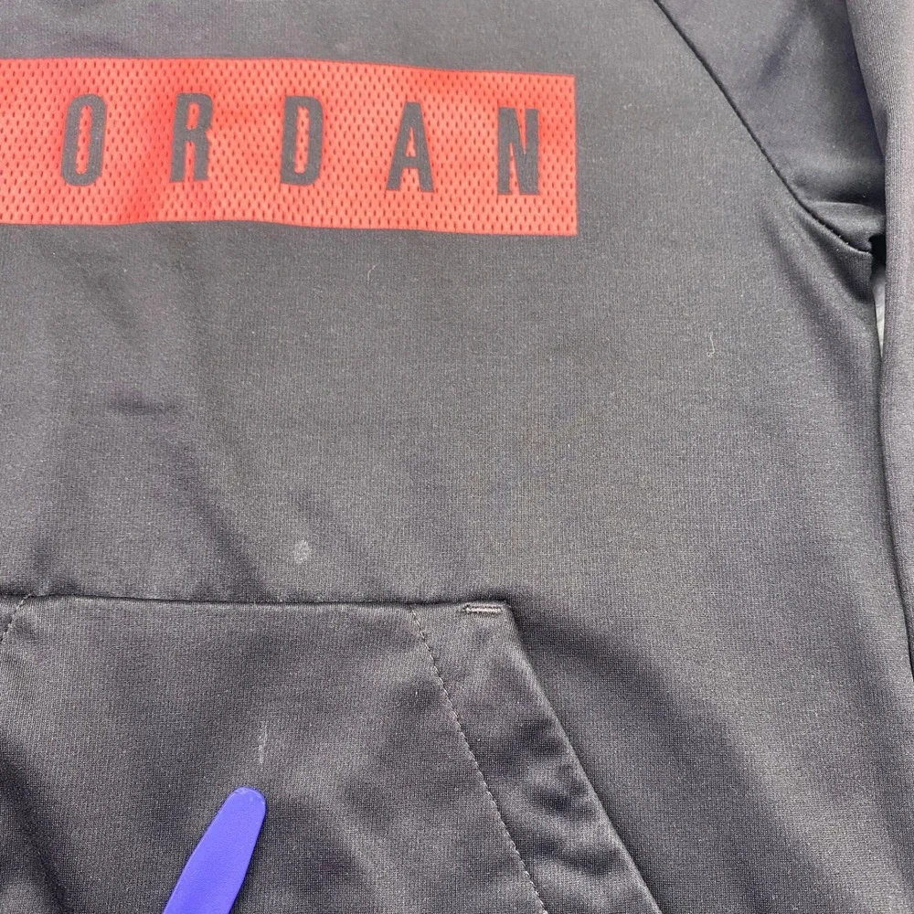 Nike‎ Jordan Dri-Fit Black Red Hoodie Sweatshirt Kids Size 7 116-122cm